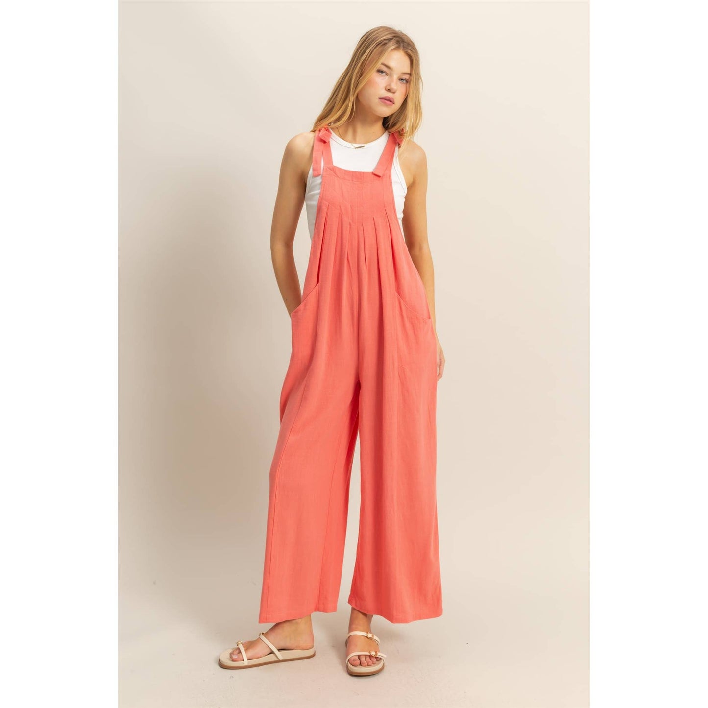 HYFVE - HF25C822-Self-Tie Shoulder Straps Jumpsuit