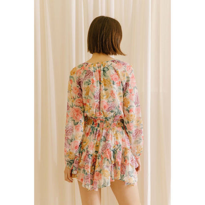 STORIA - Multi Color Rose Print Mini Dress