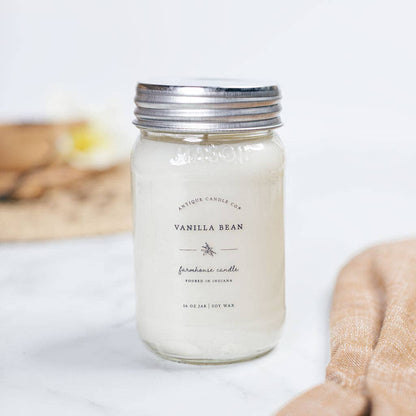 Antique Candle Co.® - Soy Wax Mason Jar Candle - Vanilla Bean - 8 oz.