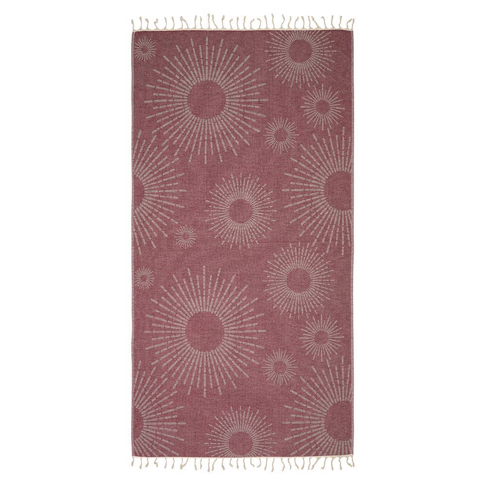 Kikoya - Sunbright Turkish Towels with Terry backing 35x70 Burgundy