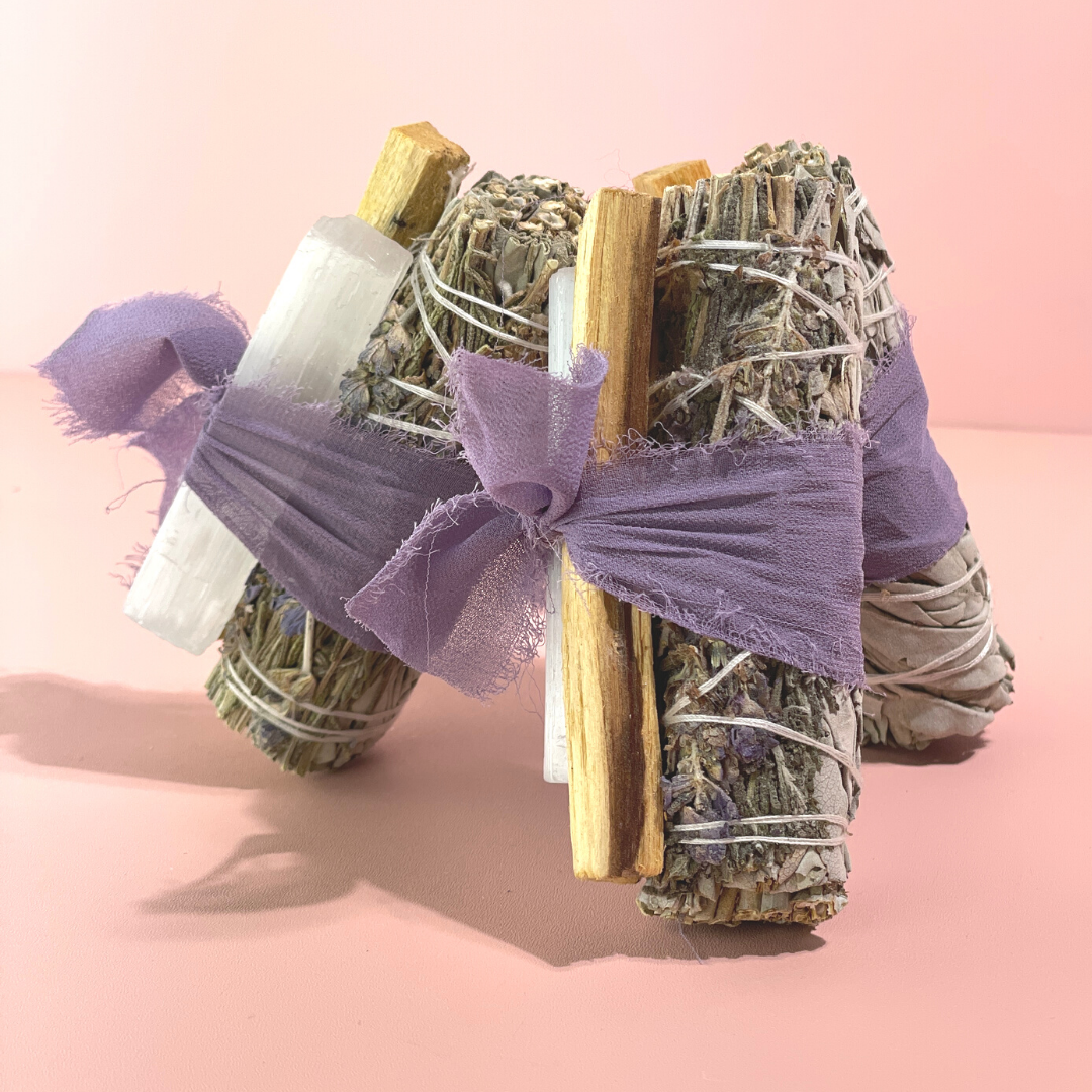 Sow the Magic - Lavender + White Sage Protection Bundle with Selenite + Palo