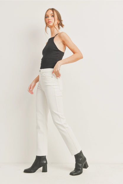 JBD - Cut Off Cropped Straight Leg - Cream