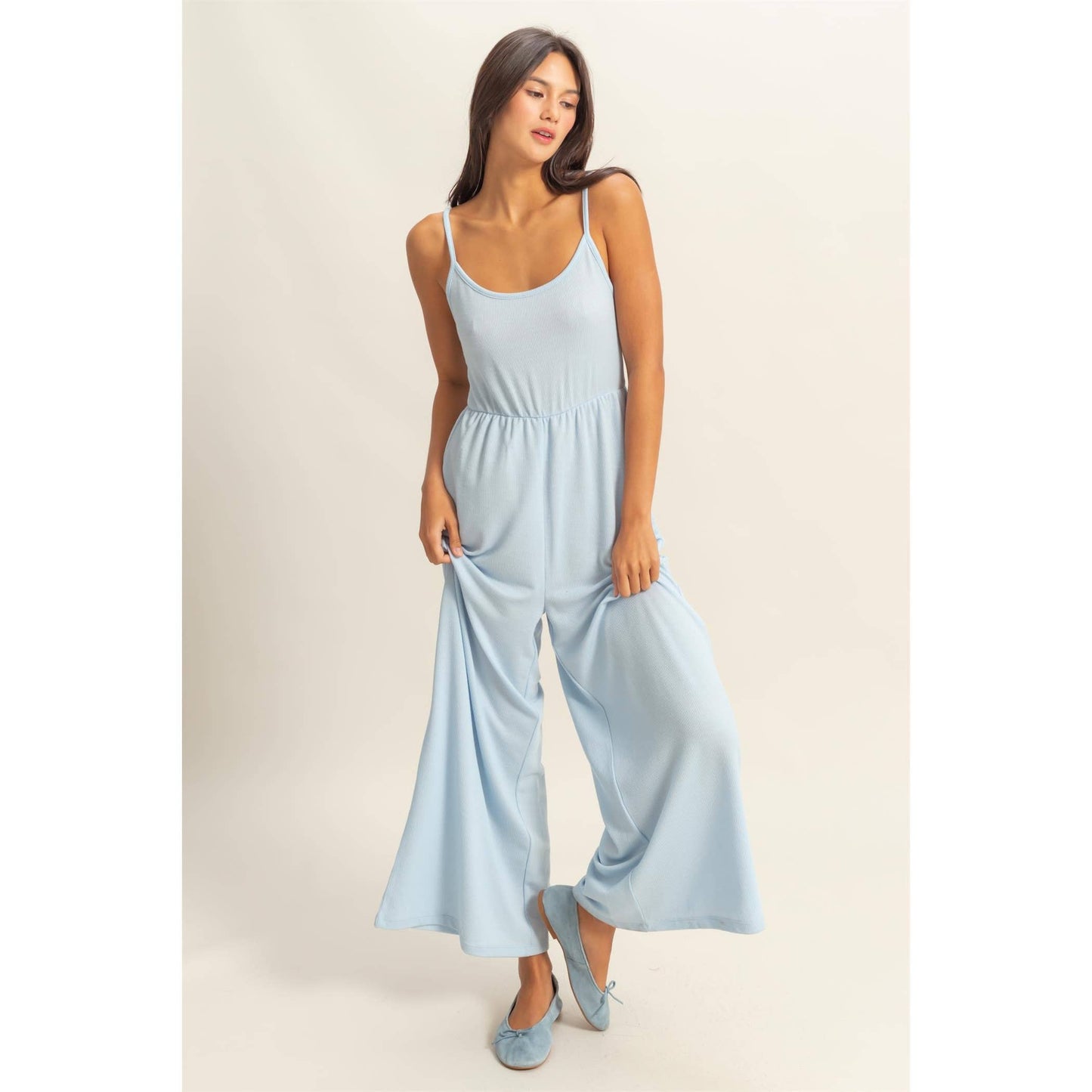 HYFVE - DZ25A984-Scoop Neck Sleeveless Wide Leg Jumpsuit