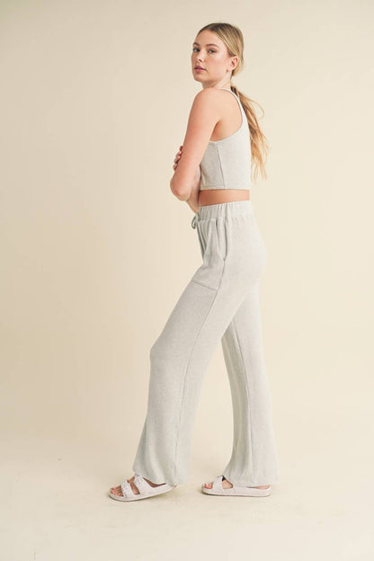 KIMBERLY C - Soft Brushed Hacci Lounge Tank and Pants Set