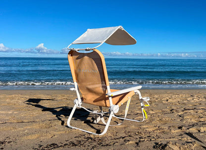 SUNFLOW - The Shore Thing Chair: Rosé Pink Stripe / The Shore Thing Chair with Sun Shade and Drink Holder