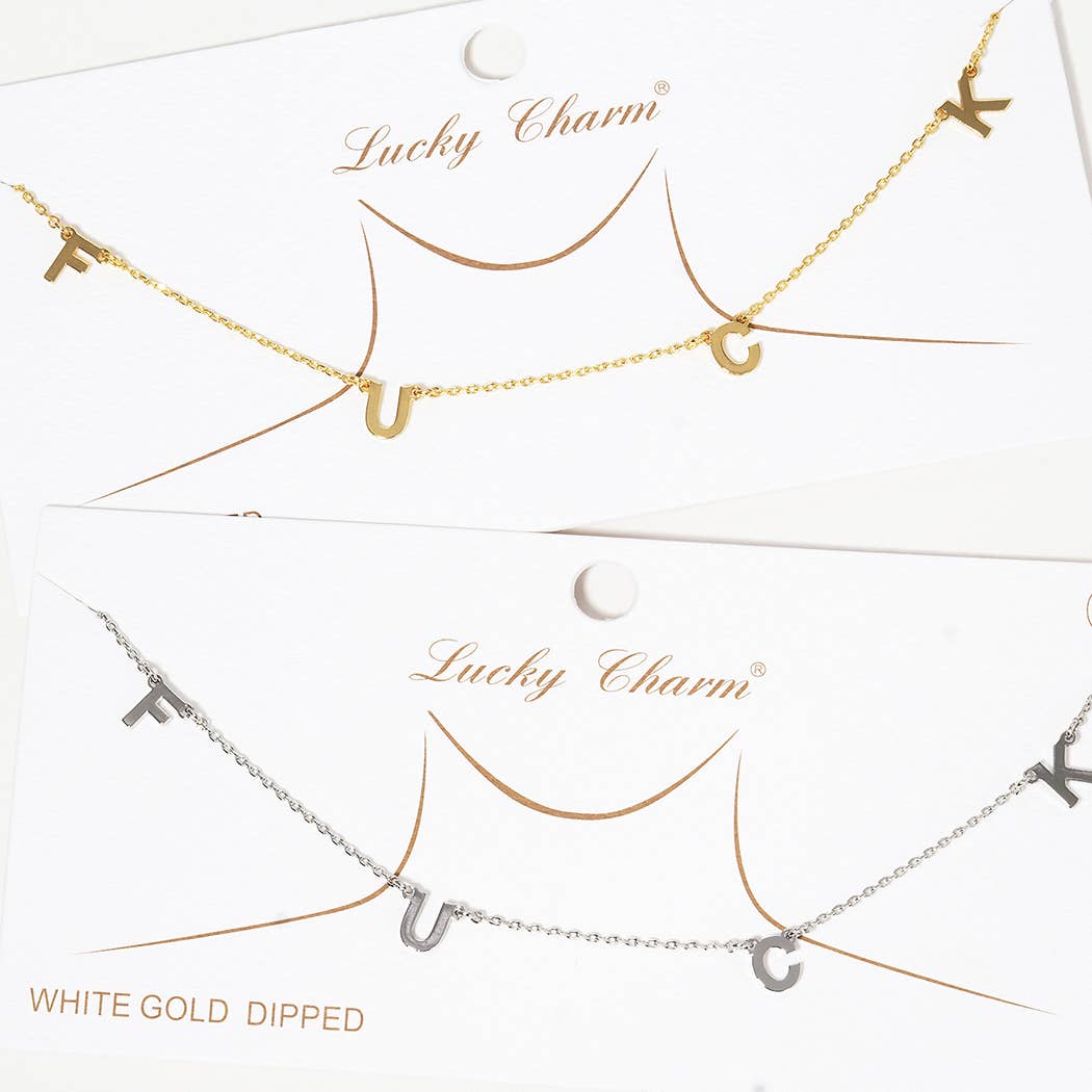 Fashion City - Gold-Dipped FUCK Fashion Necklaces