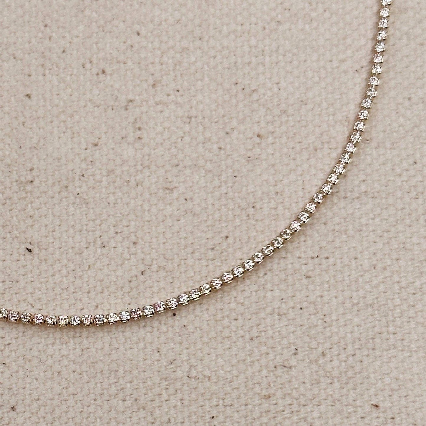 GoldFi - 18k Gold Filled 1.2mm CZ Tennis Necklace