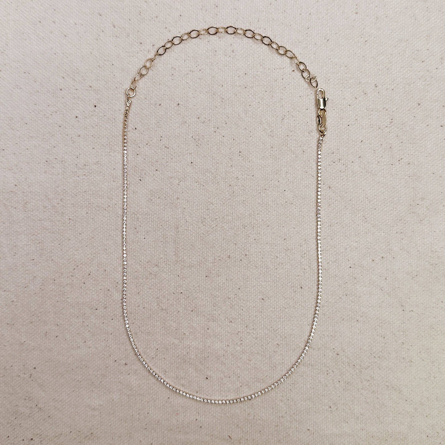 GoldFi - 18k Gold Filled 1.2mm CZ Tennis Necklace