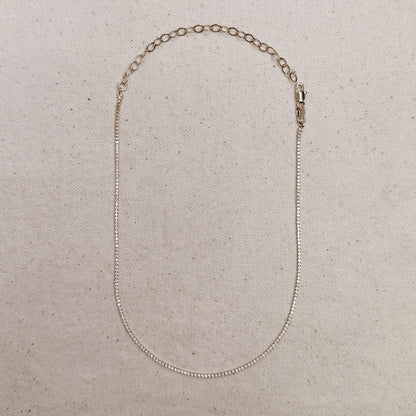 GoldFi - 18k Gold Filled 1.2mm CZ Tennis Necklace