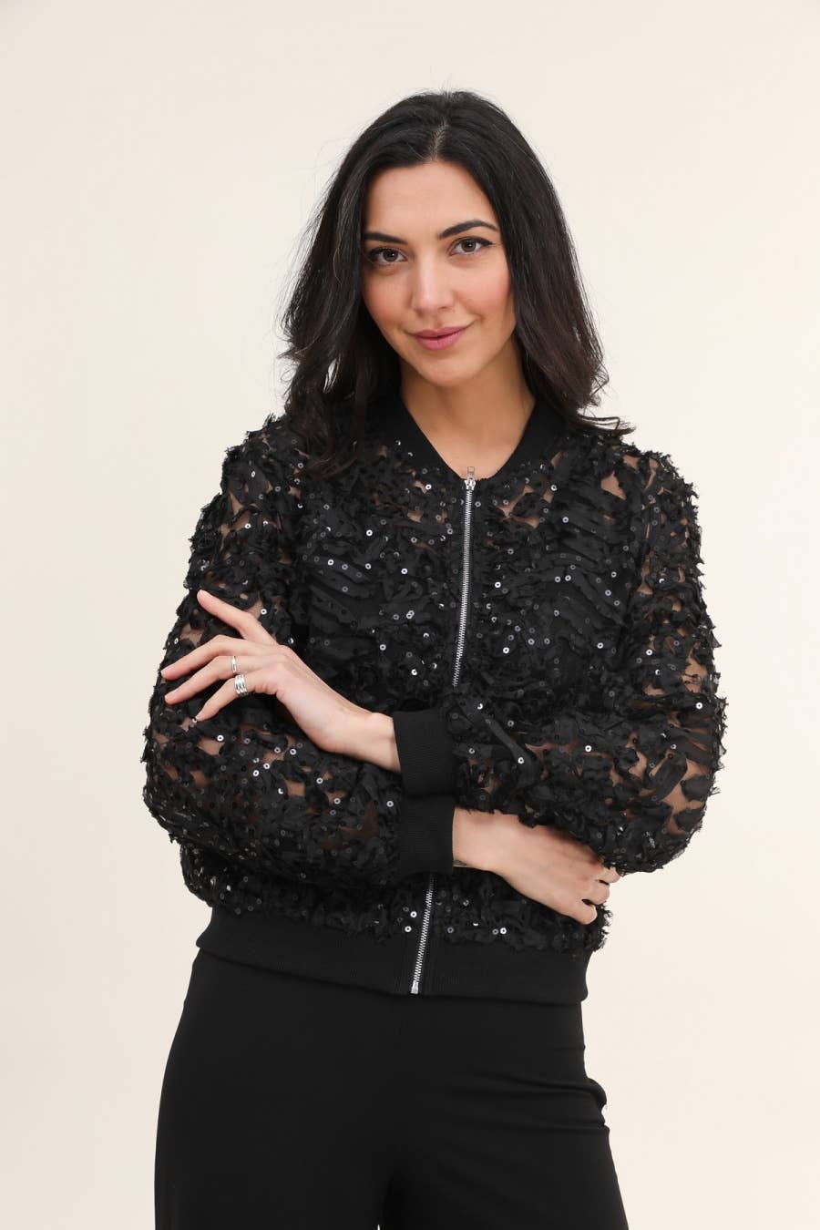 Choklate Paris - Lace Bomber Jacket - Black