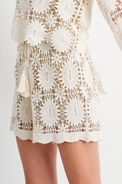 Bluivy - Crochet Drawstring Shorts