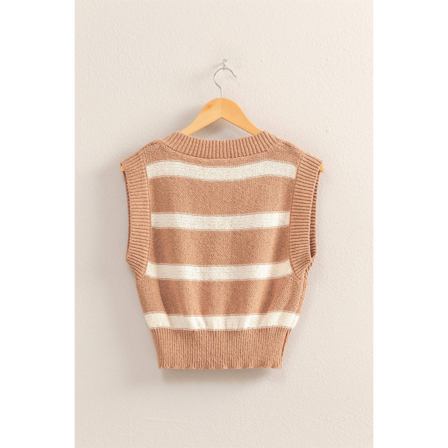 HYFVE - DZ25A763-Striped V-Neck Sweater Vest