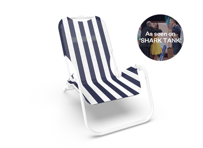 SUNFLOW - The Original Chair: Deep Blue Stripe / The Original Chair with Sun Shade and Drink Holder