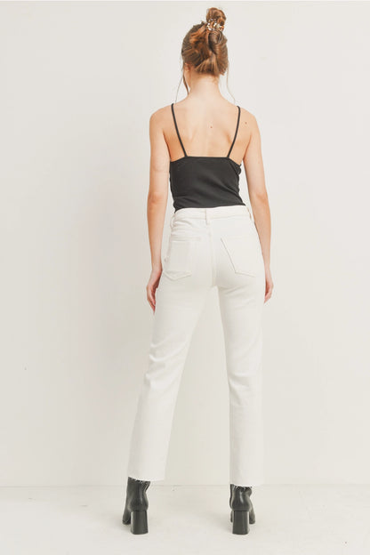 JBD - Cut Off Cropped Straight Leg - Cream