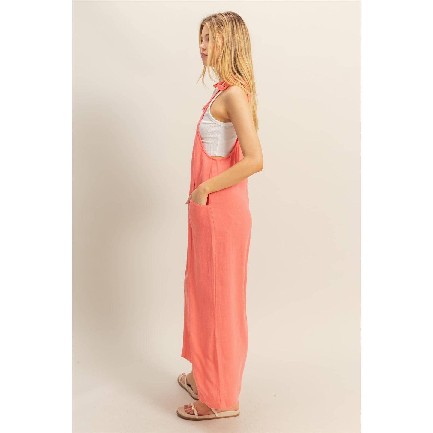 HYFVE - HF25C822-Self-Tie Shoulder Straps Jumpsuit