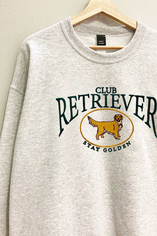 Sweet Claire - Embroidered Retriever Club Sweatshirt