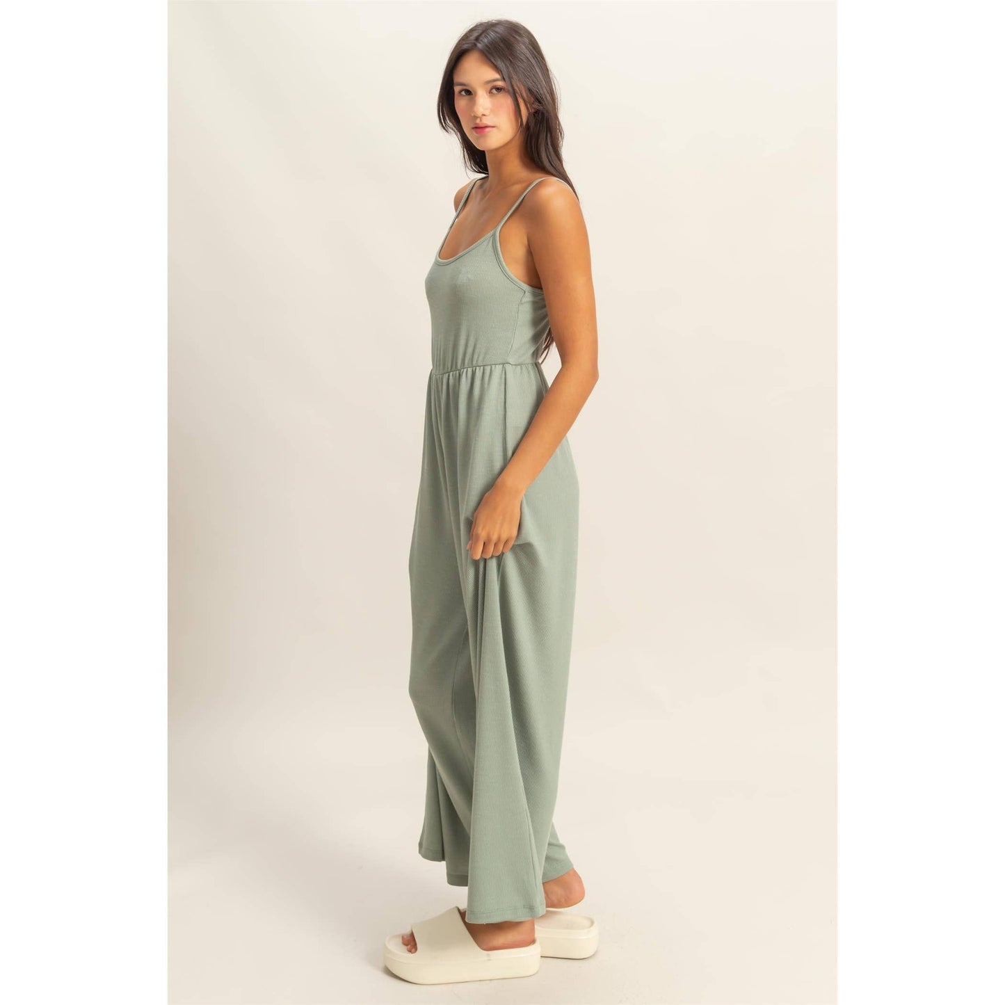HYFVE - DZ25A984-Scoop Neck Sleeveless Wide Leg Jumpsuit
