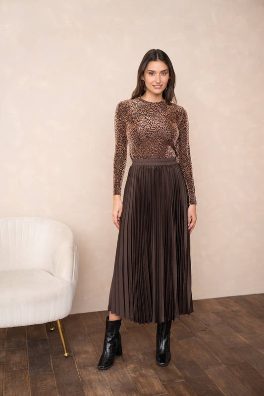 CHOKLATE PARIS (US DUTY-FREE) - Solid satin pleated skirt - CK08176-5