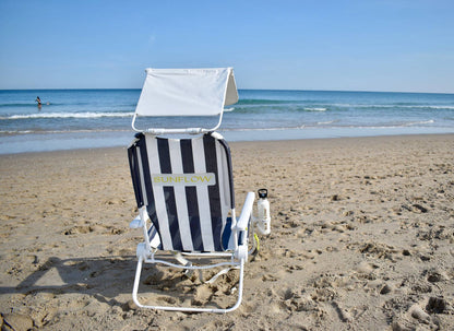 SUNFLOW - The Shore Thing Chair: Rosé Pink Stripe / The Shore Thing Chair with Sun Shade and Drink Holder