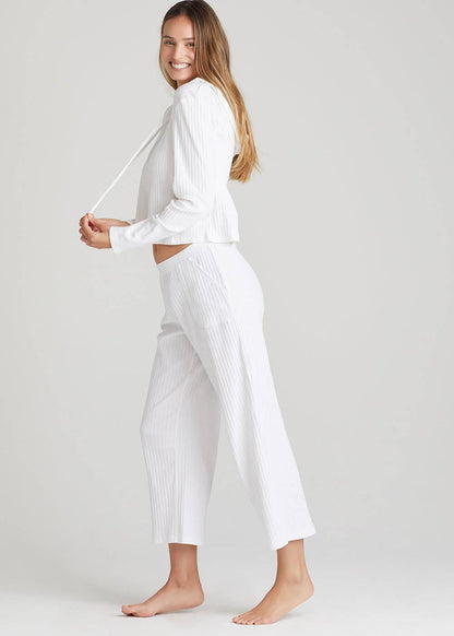 Yummie - Cropped Cotton Rib Lounge Pant - White