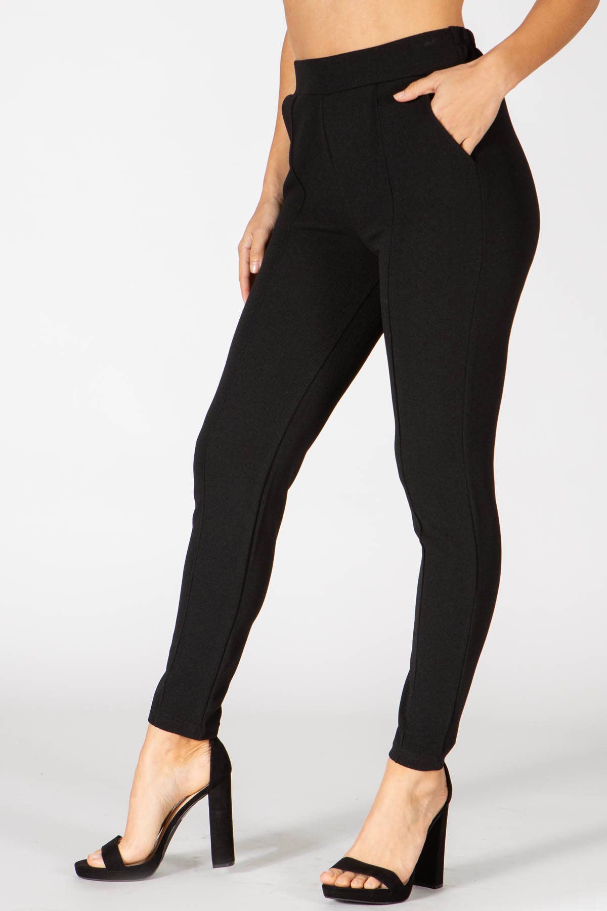 S&G Apparel - Black Skinny Slack Dress Pants