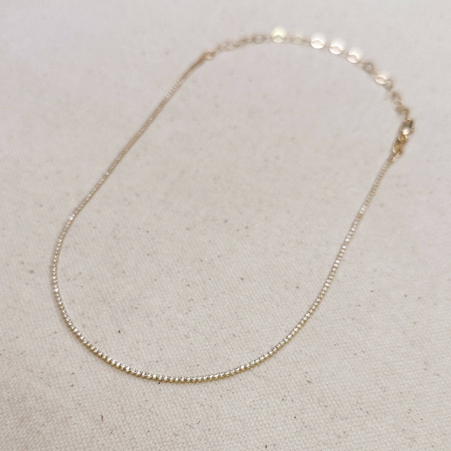 GoldFi - 18k Gold Filled 1.2mm CZ Tennis Necklace