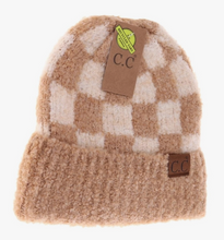 C.C - Boucle Checkered Patterned Beanie