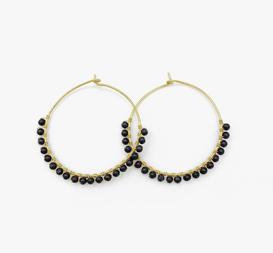 PURPOSE Jewelry - Luni Hoops - Black