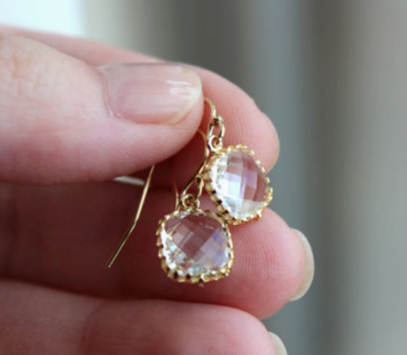 Laalee Jewelry - Dainty Small Gold Crystal Earrings