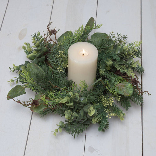 Audrey's - Candle Ring - Mixed Winter Greens (PC)