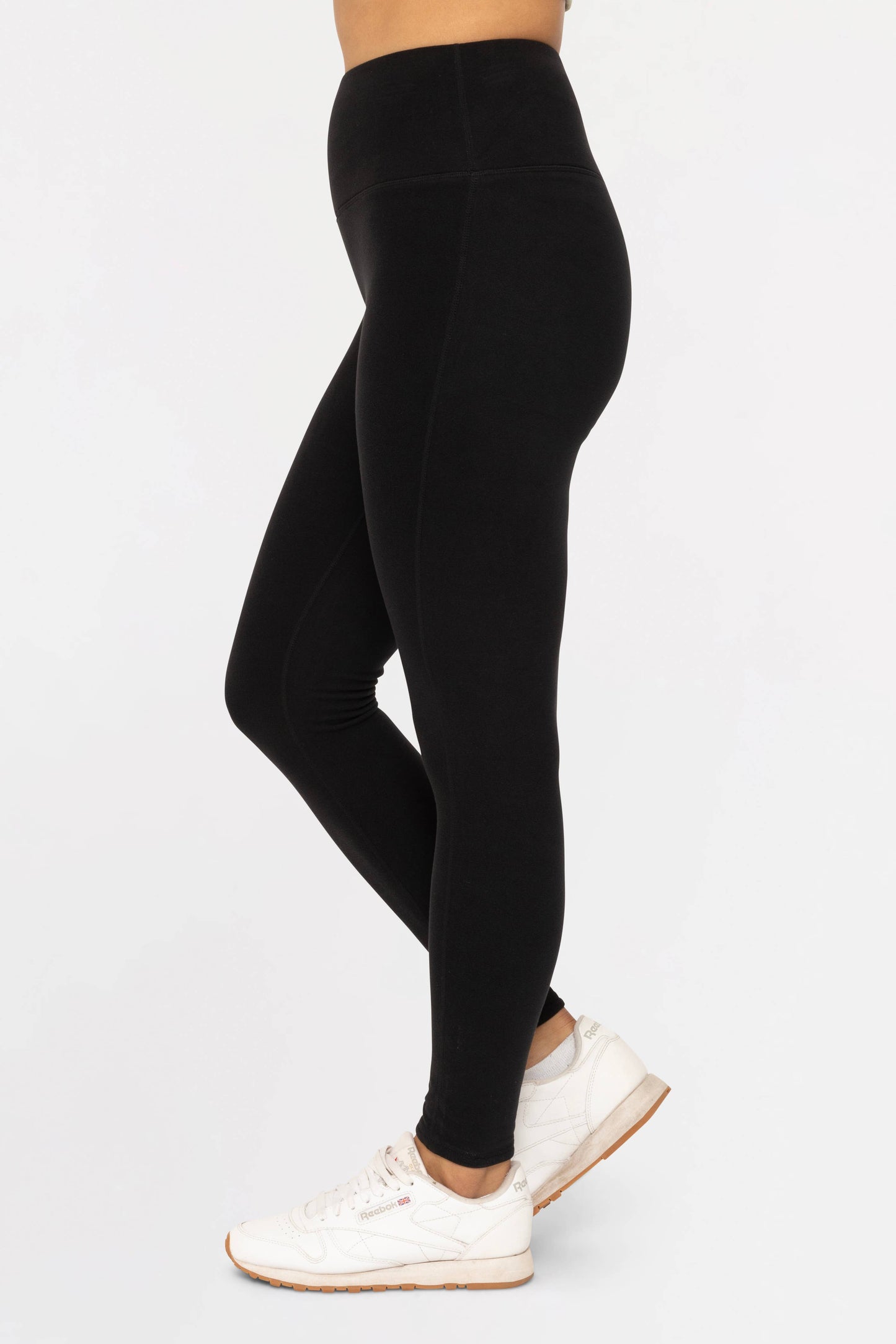 Mono B - High-Waisted Fleece Leggings - Black