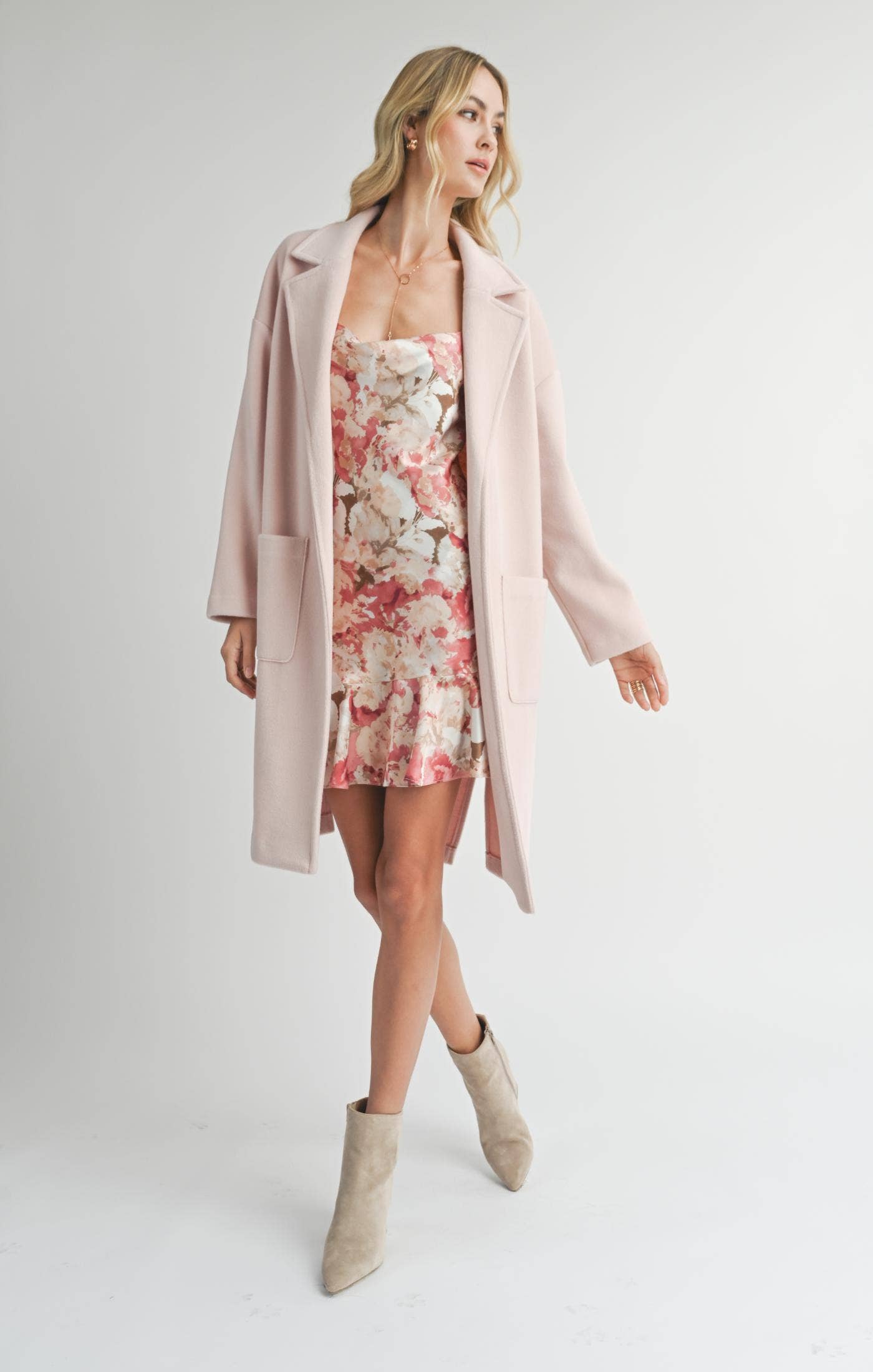 Sadie & Sage - Hayley Open Coat - Light Pink