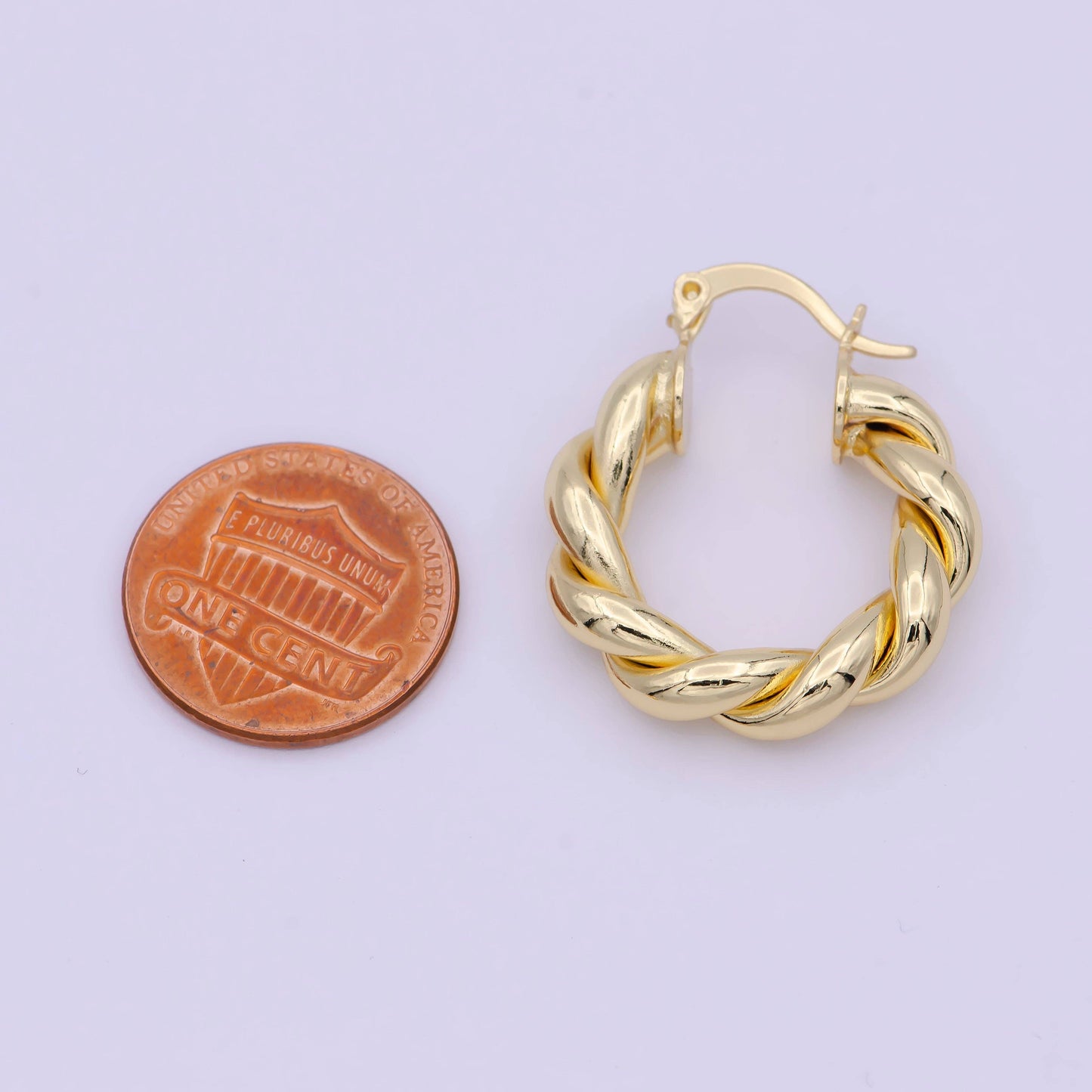 Aim Eternal - Bold Rope Design Gold hoop Twisted Earring