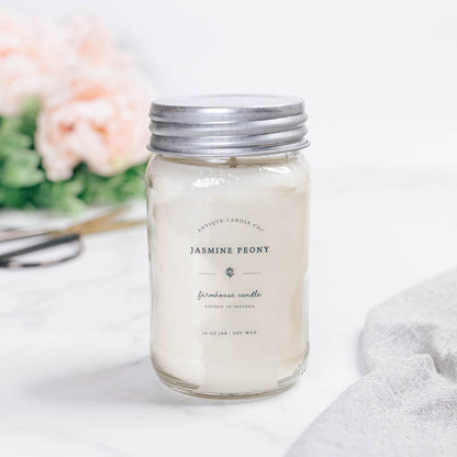 Antique Candle Co.® - Soy Wax Mason Jar Candle - Jasmine Peony - 2 oz.