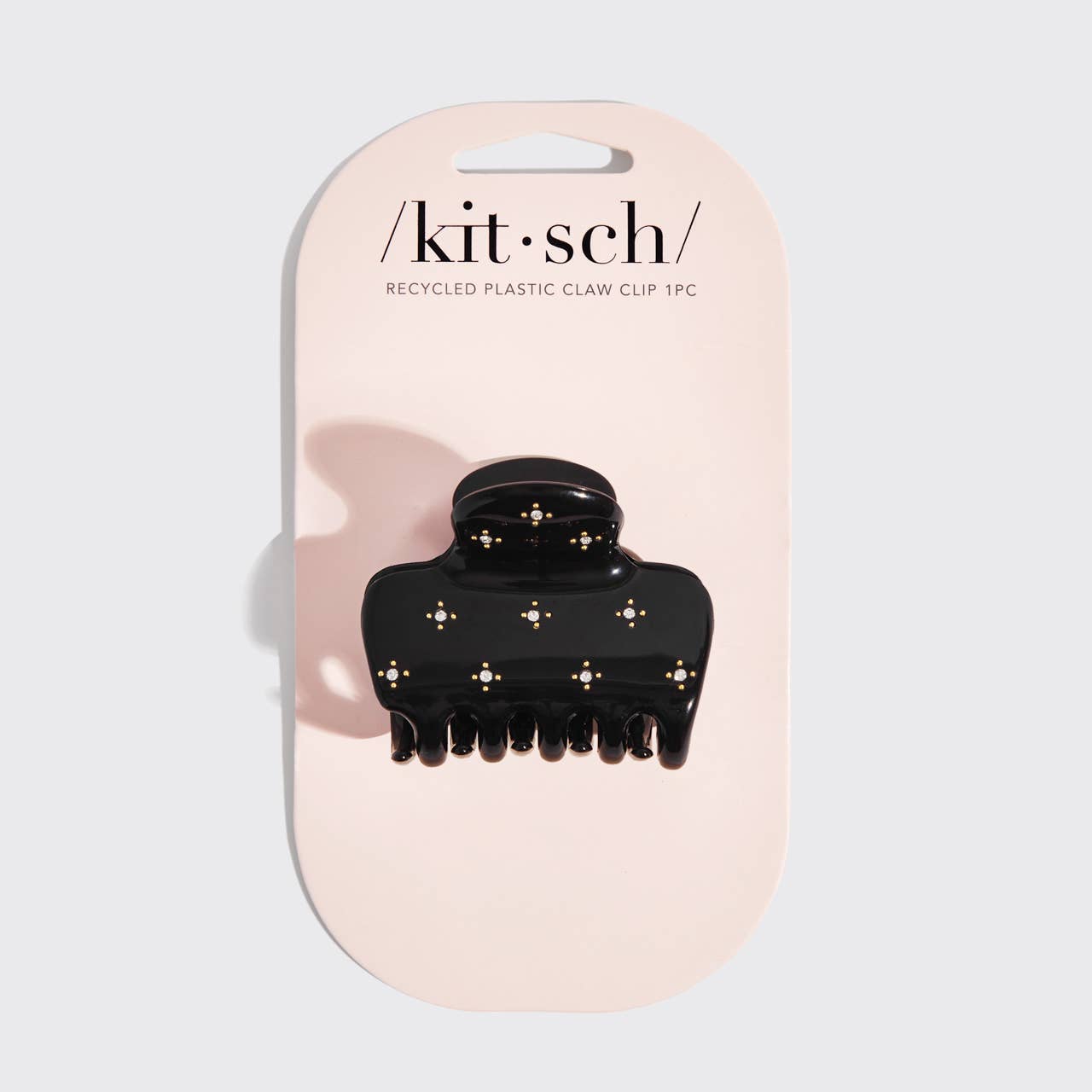 KITSCH - Recycled Plastic Rhinestone Medium Puffy Claw Clip - Black