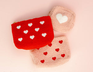 The Darling Effect - Pink Teddy Pouch - Hearts