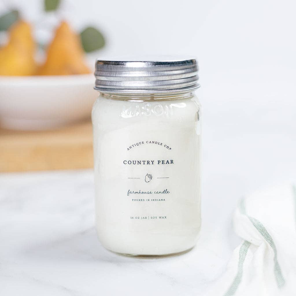 Antique Candle Co.® - Soy Wax Mason Jar Candle - Country Pear - 16 oz.