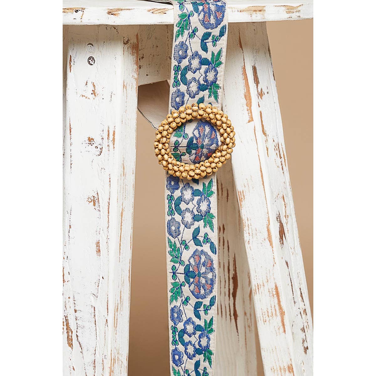 Pol Clothing - Belt - Circle Buckle - Blue Floral