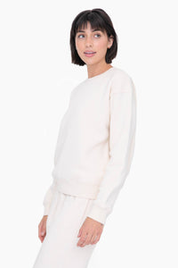 Mono B - Classic Fit Fleece Sweatshirt - Pearled Ivory