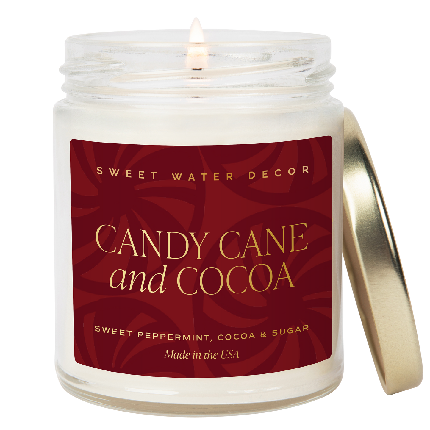 Sweet Water Decor - Candy Cane and Cocoa Soy Candle - 9 oz