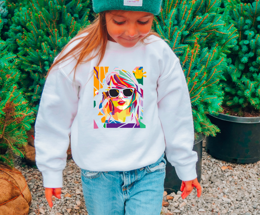 Gia Gifts Boutique - Youth Taylor Swift Mosaic Sweatshirt