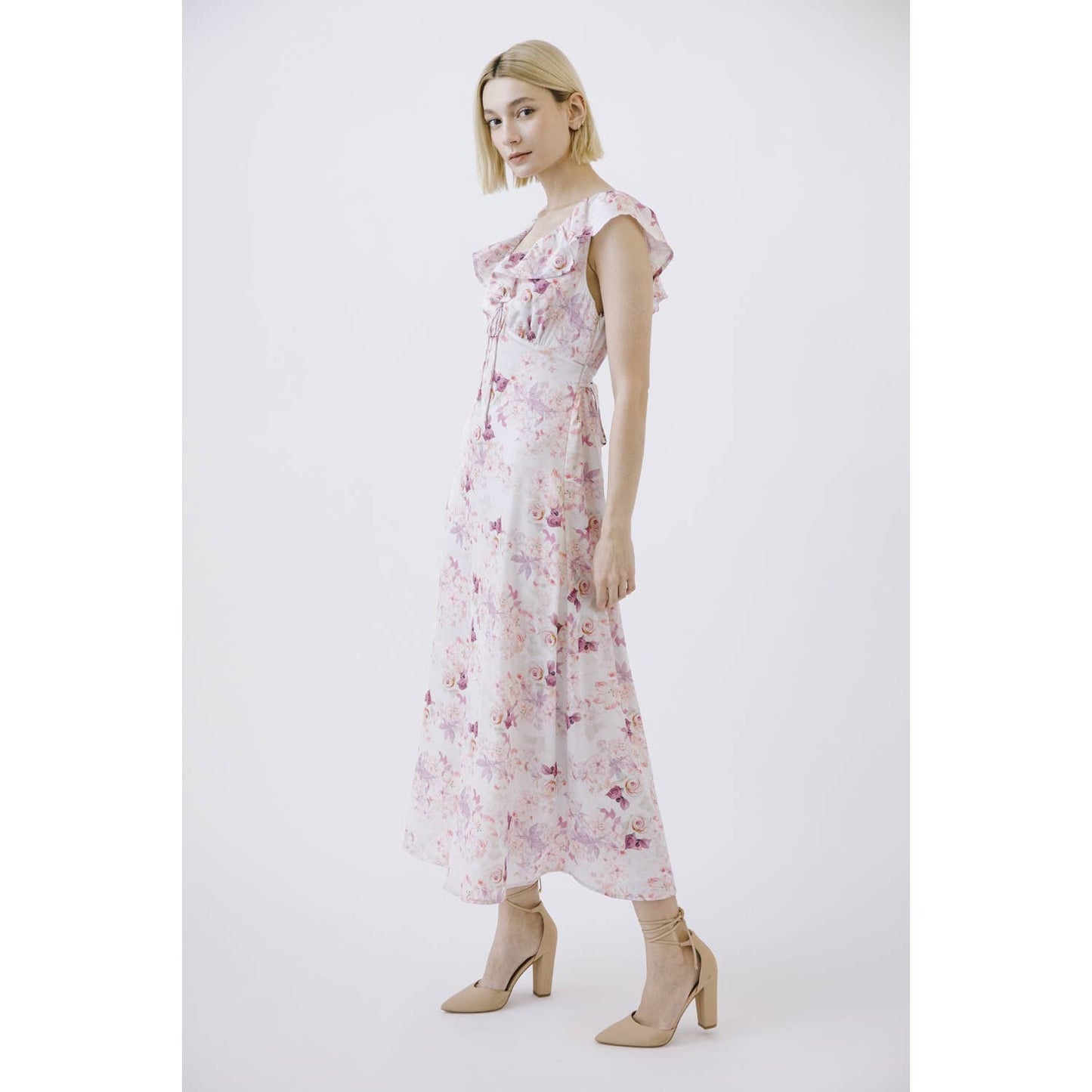 STORIA - Multi Flower Print Midi Dress