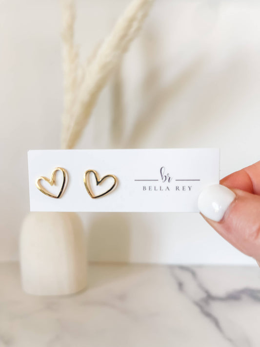 Bella Rey jewelry - The Morgan Heart Studs