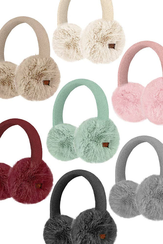 Hana - C.C Faux Mink Fur Knitted Earmuff