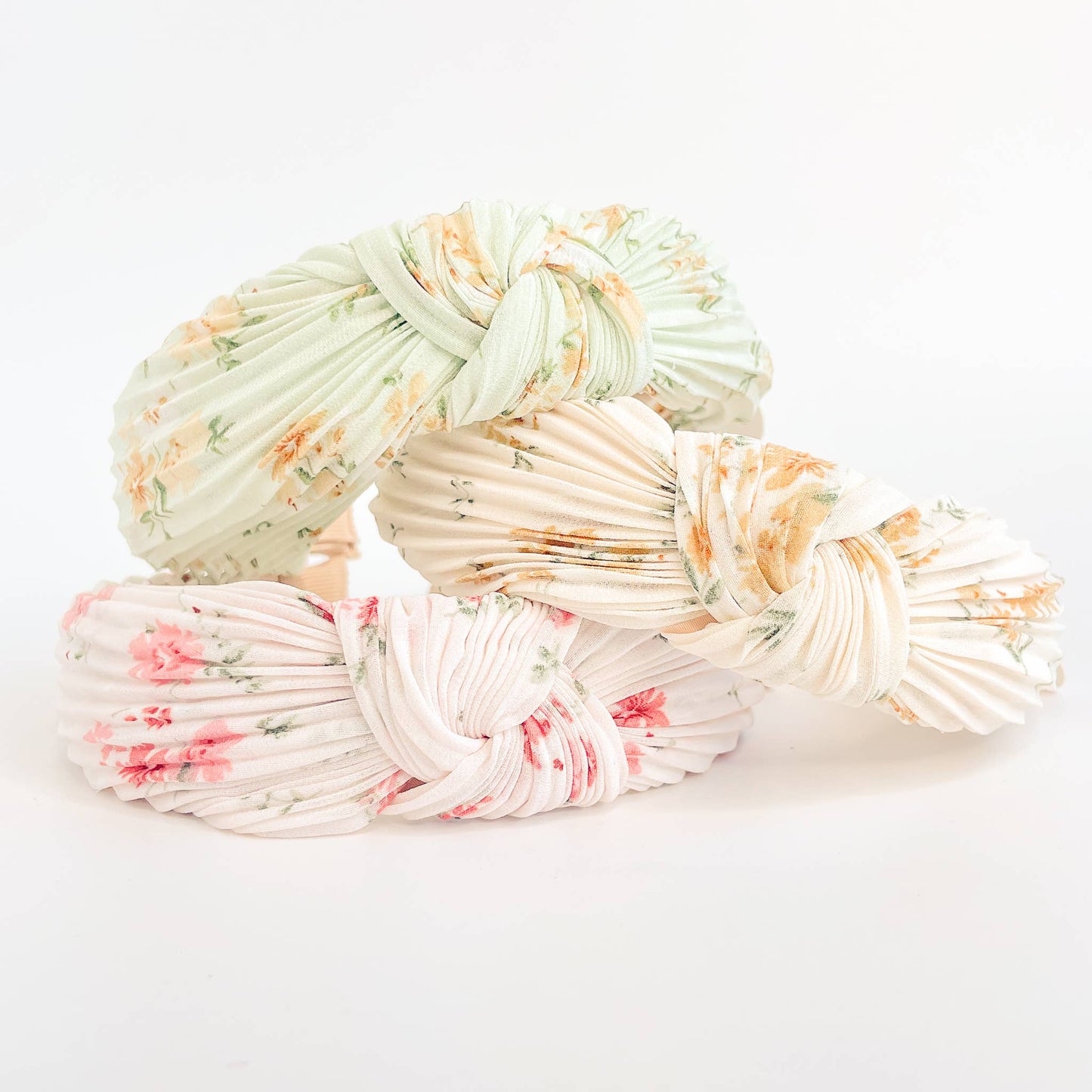 Adorro - Pleated Floral Knot Headband