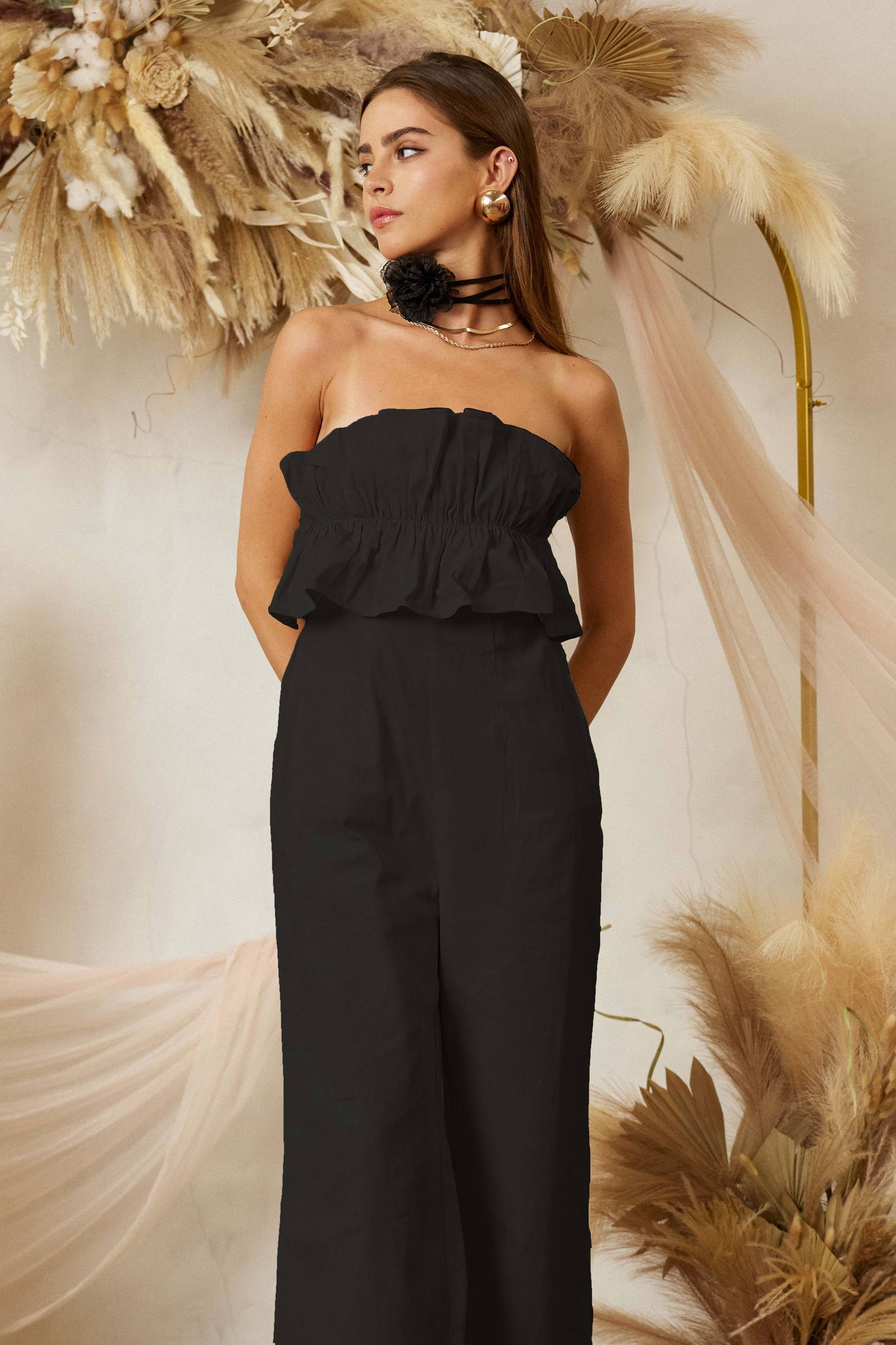 Endless Blu - Tube Top Jumpsuit - Black