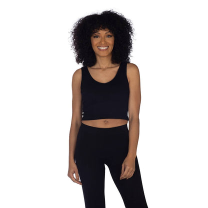 Skinnytees - Soft Ribbed V Neck Crop Top: Plus / Blossom