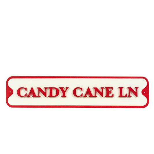 Adams & Co. - Candy Cane Lane Wood Sign - 23x5
