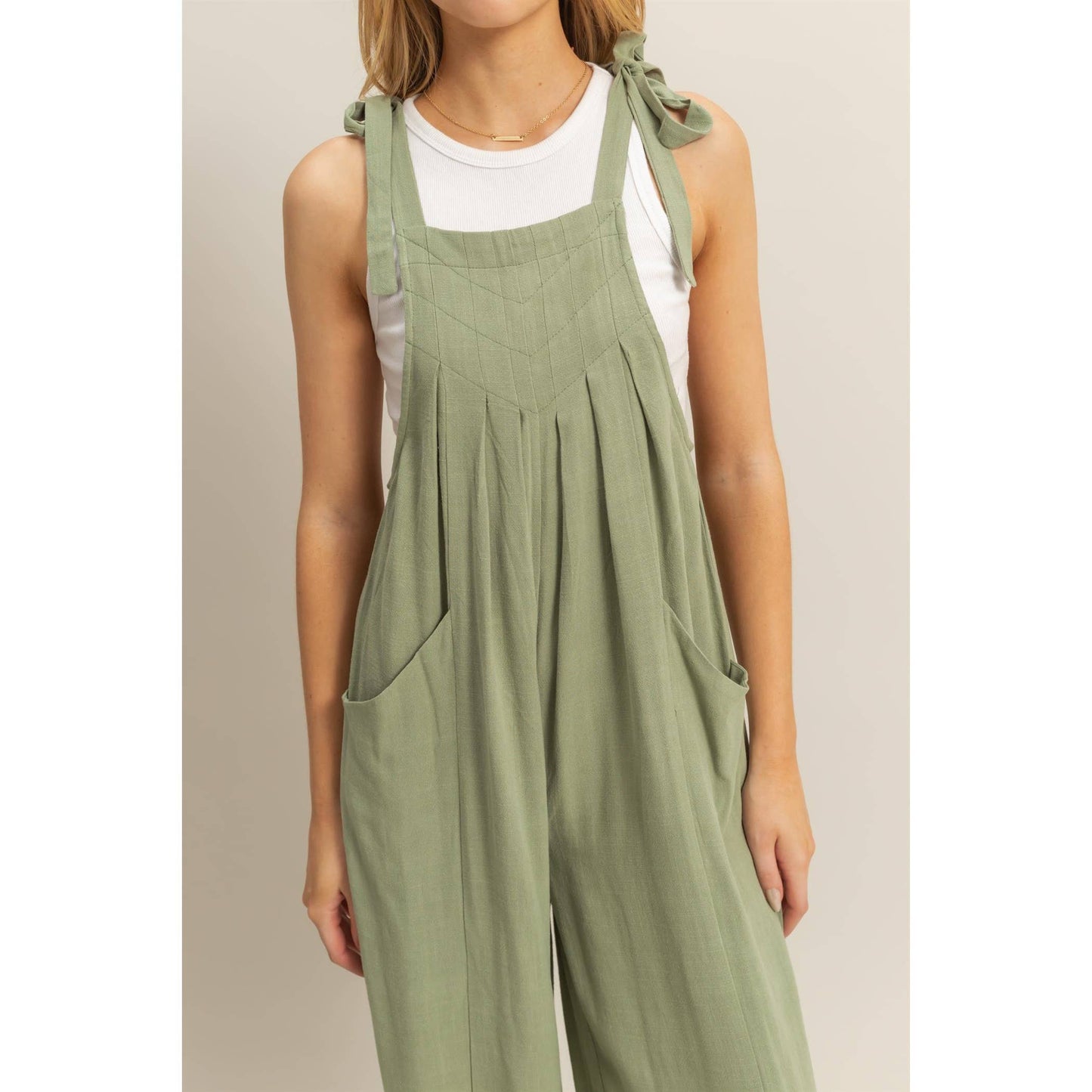 HYFVE - HF25C822-Self-Tie Shoulder Straps Jumpsuit