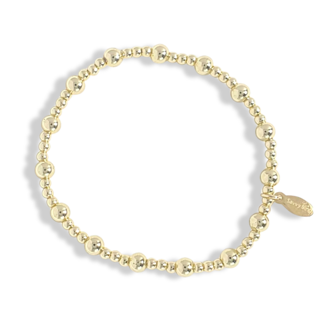 Savvy Bling - 3mm Gold and 5mm Gold Filled Beaded Bracelets